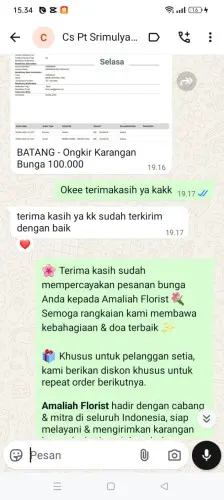 Testimonial Papan Bunga pinggirsari