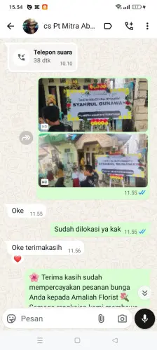 Testimonial Papan Bunga pinggirsari