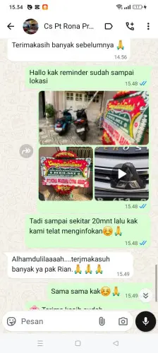 Testimonial Papan Bunga pinggirsari